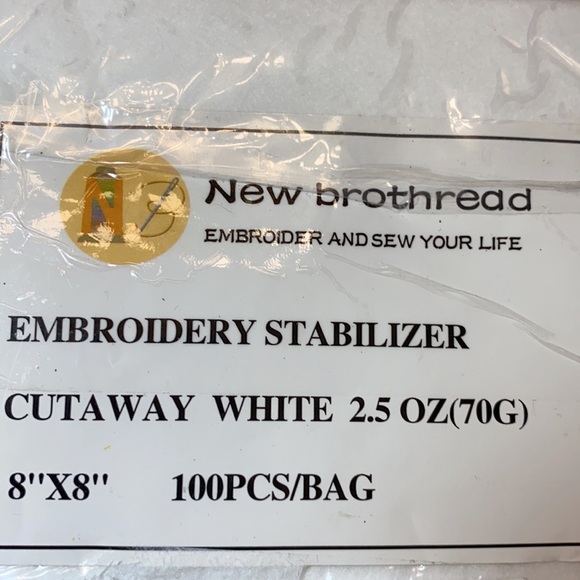 8x8 New Brothread embroidery stabilizer - Picture 2 of 2